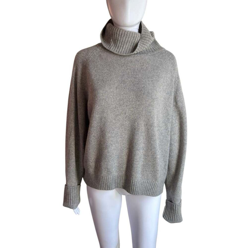 Quince 100% Yak Wool Turtleneck Sweater Womens XL Gray Heather Oversized Cozy - Picture 11 of 11